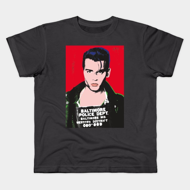 Johnny Depp Cry Baby Mugshot PopArt Kids T-Shirt by PengellyArt